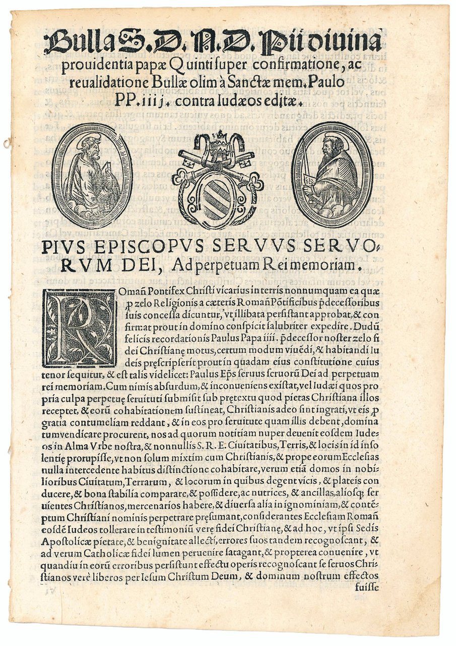 Bulla S.D.N.D. Pij divina providentia papae Quinti super confirmatione, ac …