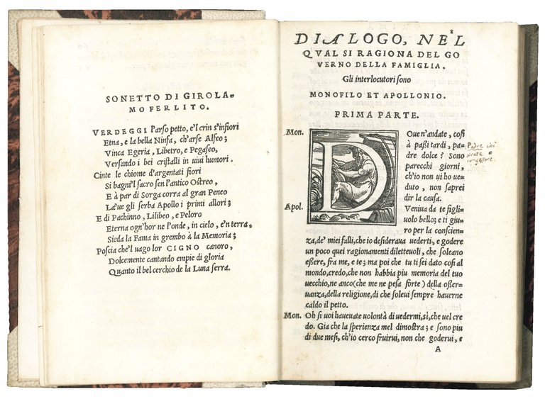 CAGGIO, Paolo (d. 1562). Iconomica del signor Paolo Caggio gentil'huomo …