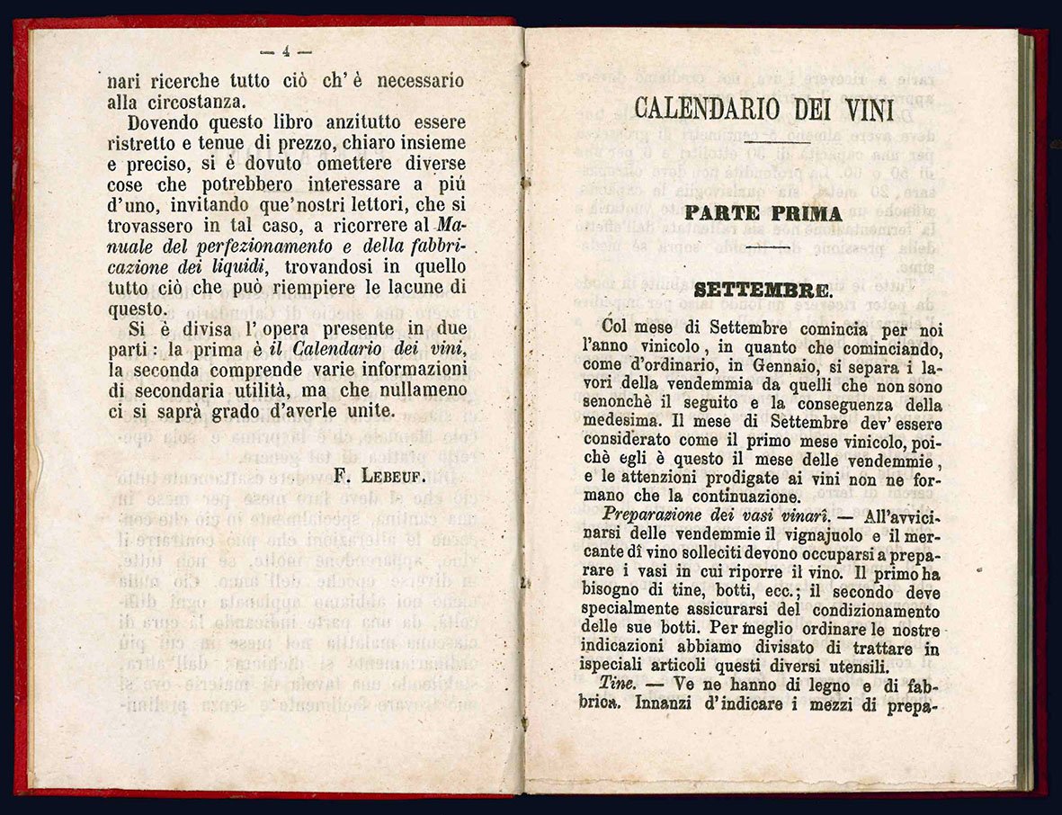 Calendario dei vini o Istruzioni sulle cure da eseguirsi mensilmente …