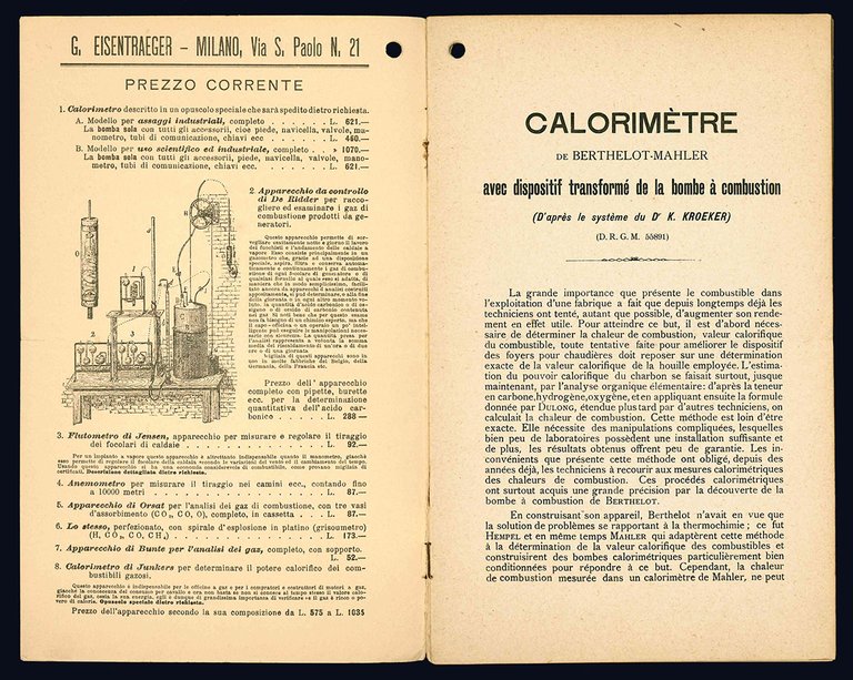 Calorimetro di Berthelot - Mahler per la determinazione del valore …