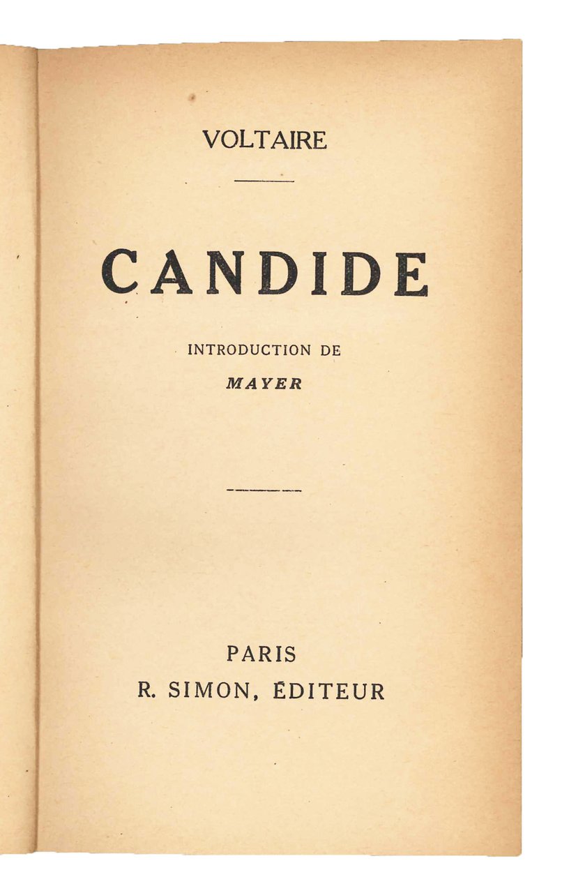 Candide. Introduction de Mayer. | Immagine principale