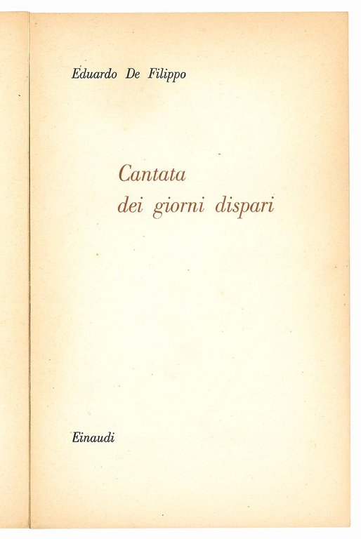 Cantata dei giorni dispari.