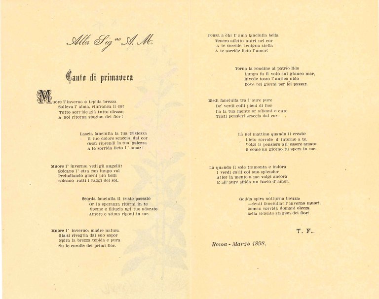Canto di Primavera, alla signorina A. M. | Immagine Gallery 3