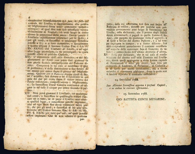 Capitoli da osservarsi per le concessioni livellarie de' beni che …