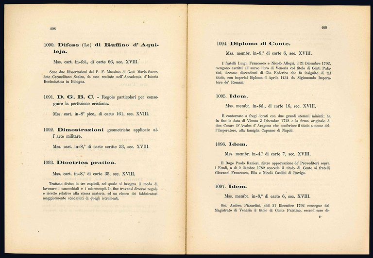 Catalogo dei manoscritti posseduti dal Marchese Giuseppe Campori compilato da …