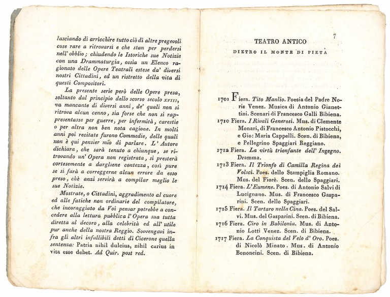 Catalogo delle rappresentazioni in musica esposte ne' Teatri di Reggio … | Immagine Gallery 2