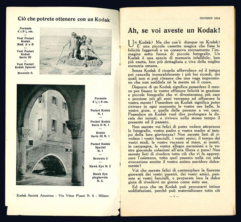 Catalogo illustrato. Giugno 1928.