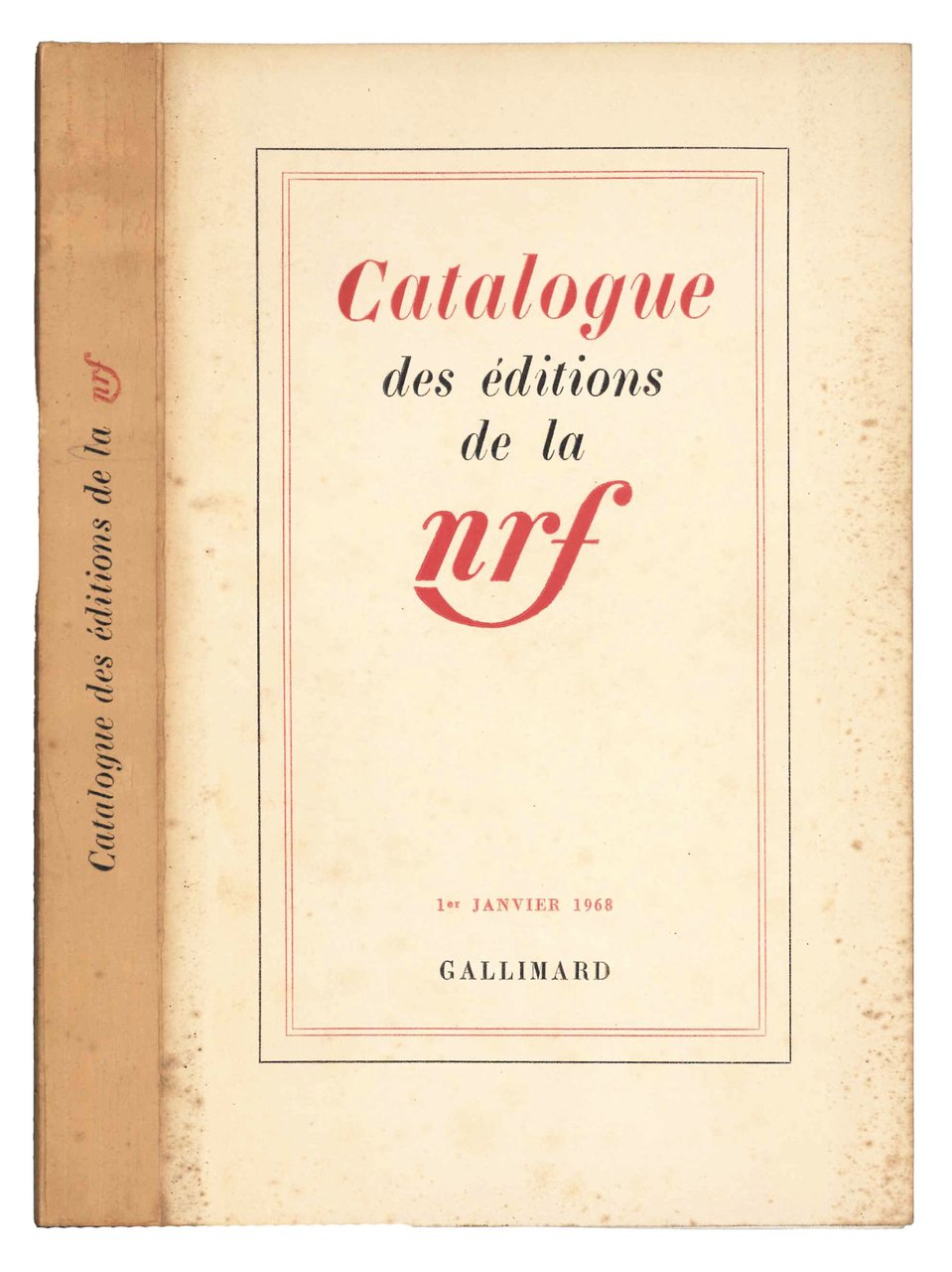 Catalogue des éditions de la Nrf. 1er janvier 1968. | Immagine principale