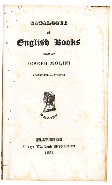 Catalogue of English Books sold by Joseph Molini 1834 [bound … | Immagine Gallery 1