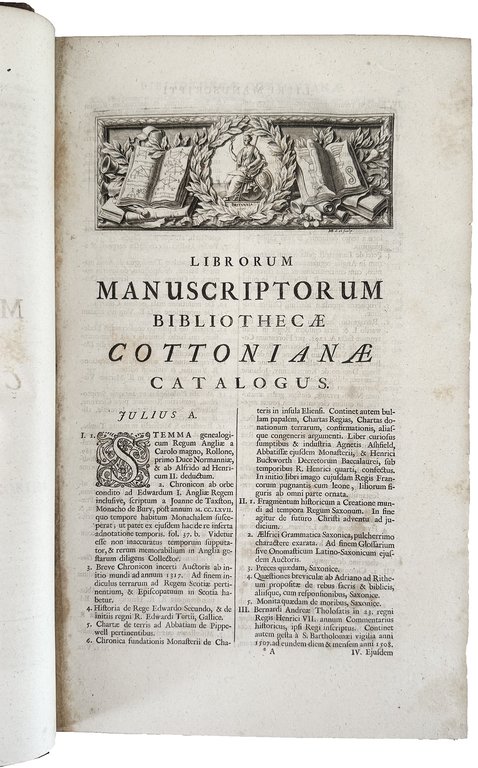 Catalogus librorum manuscriptorum bibliothecae Cottonianae (bound with:) Catalogi librorum manuscriptorum …