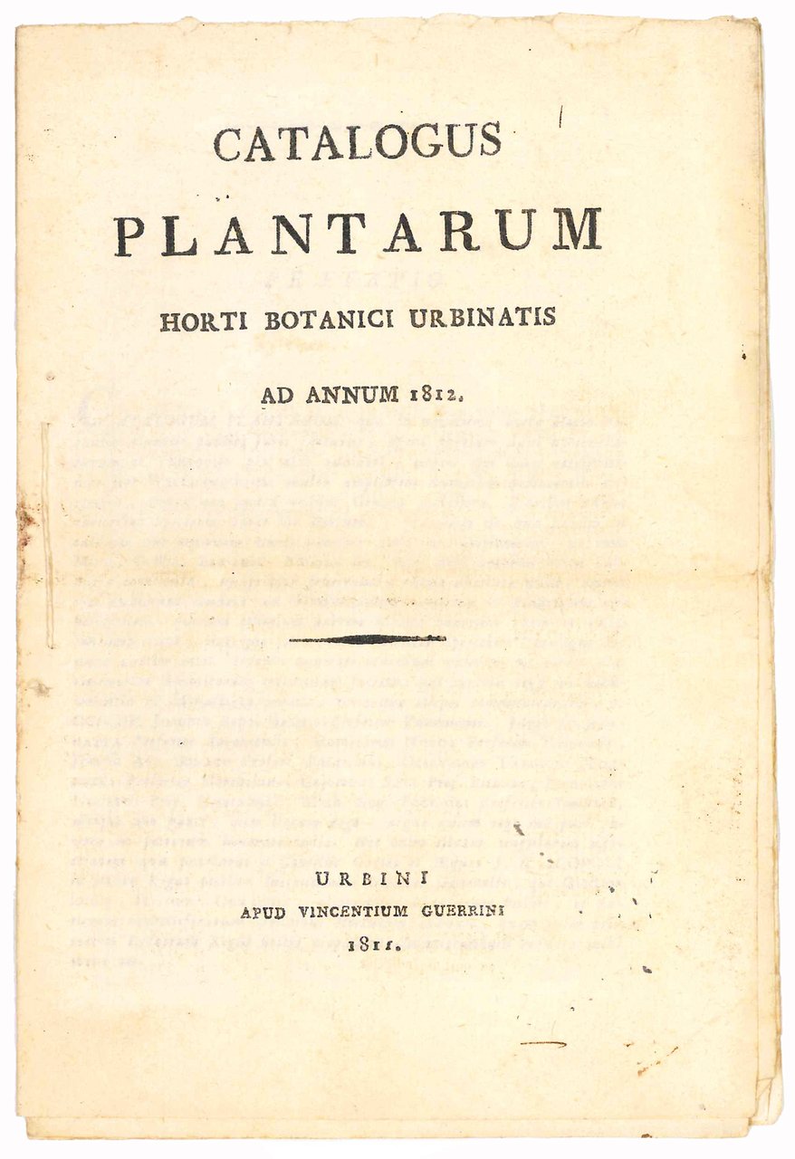 Catalogus plantarum horti botanici Urbinatis ad annum 1812 | Immagine principale