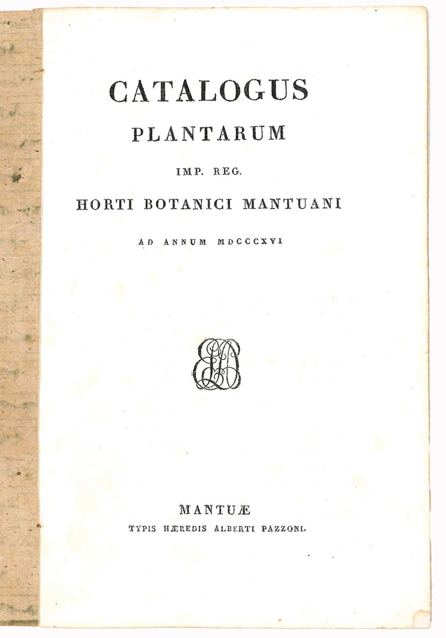 Catalogus plantarum Imp. Reg. Horti Botanici Mantuani ad annum MDCCCXVI | Immagine principale