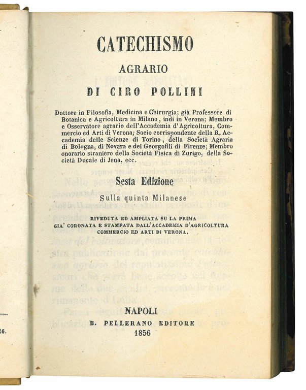 Catechismo agrario di Ciro Pollini ... Sesta edizione, sulla quinta …