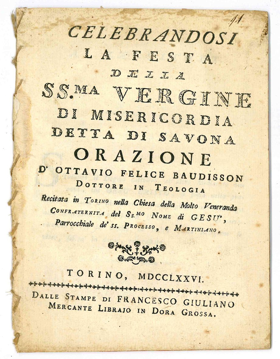 Celebrandosi la festa della Ss.ma Vergine di Misericordia detta di …