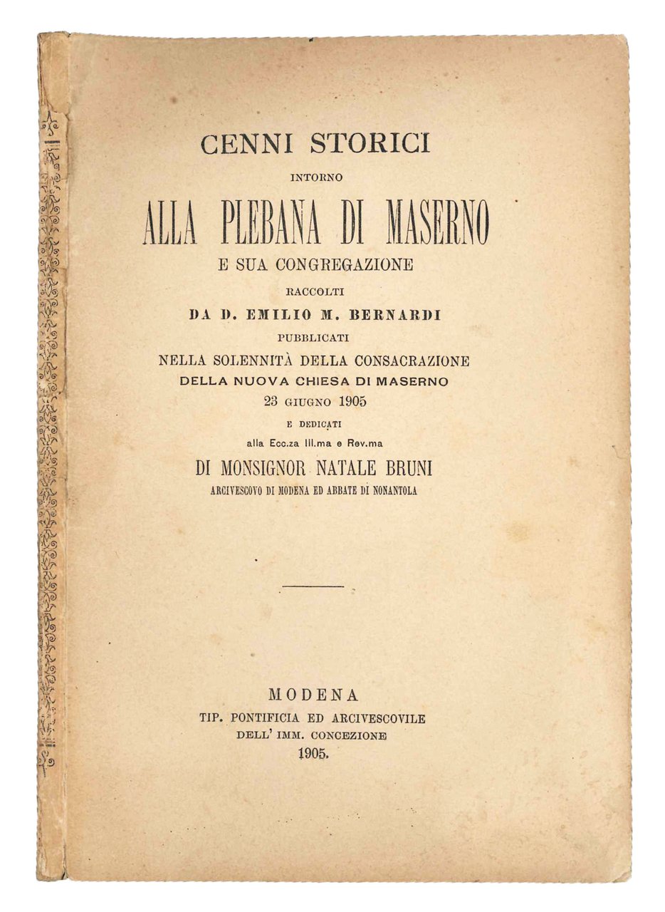 Cenni storici intorno alla plebana di Maserno e sua congregazione … | Immagine principale