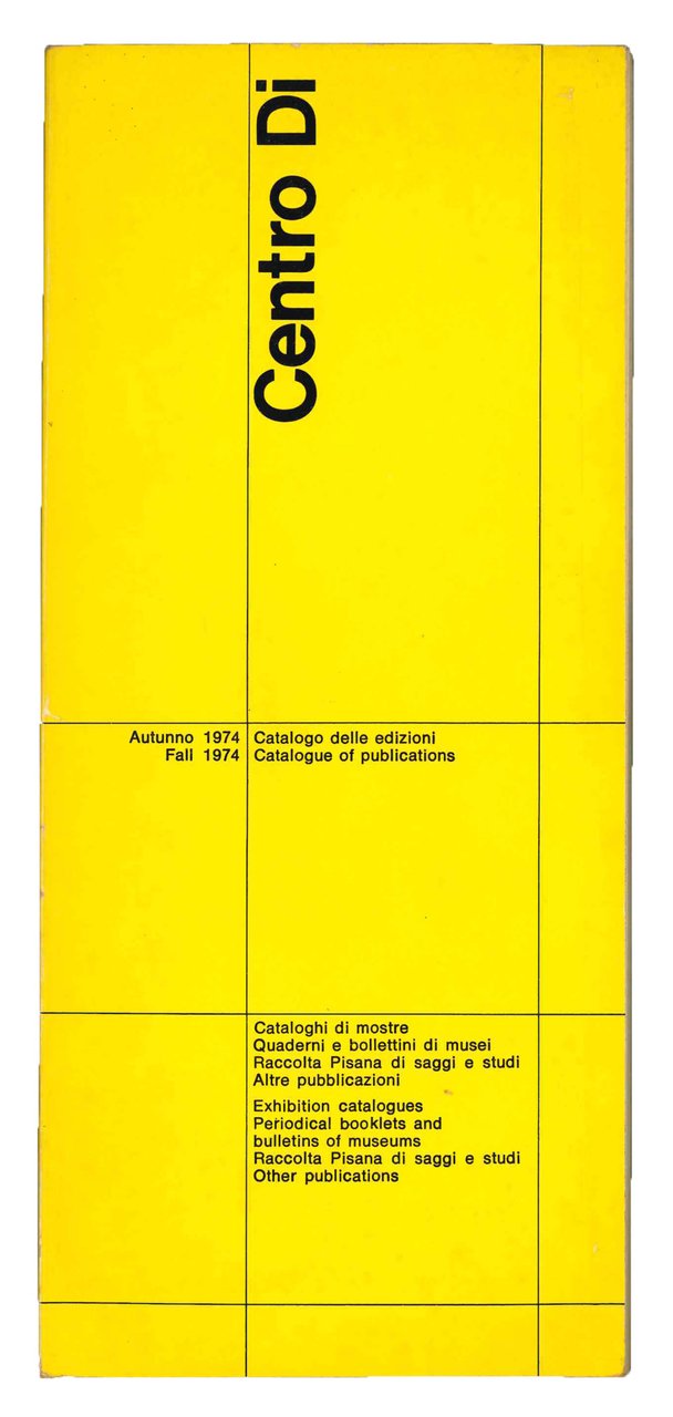 Centro Di. Autunno 1974 Catalogo delle edizioni. | Immagine principale