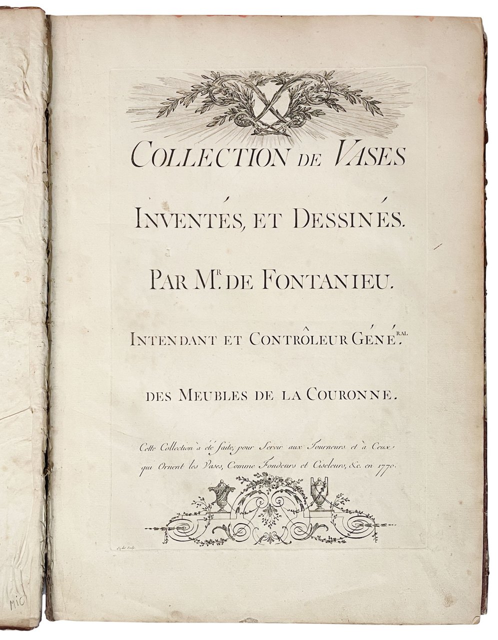 Collection de Vases Inventés, et Dessinés. Par M.r de Fontanieu. …