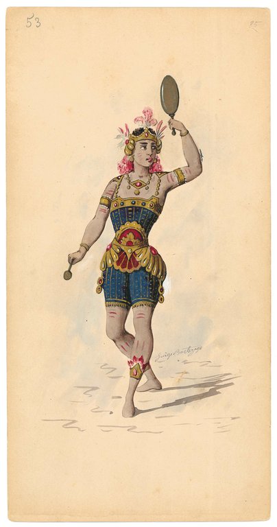 Collection of 105 watercolor drawings of ballet costumes. Milan, end …