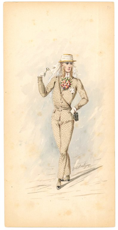 Collection of 105 watercolor drawings of ballet costumes. Milan, end …