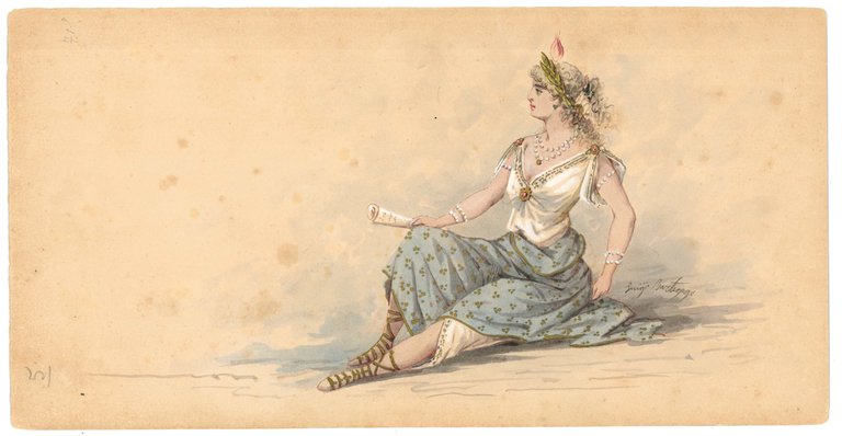 Collection of 105 watercolor drawings of ballet costumes. Milan, end …