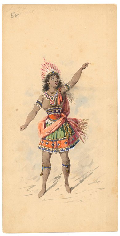 Collection of 105 watercolor drawings of ballet costumes. Milan, end …