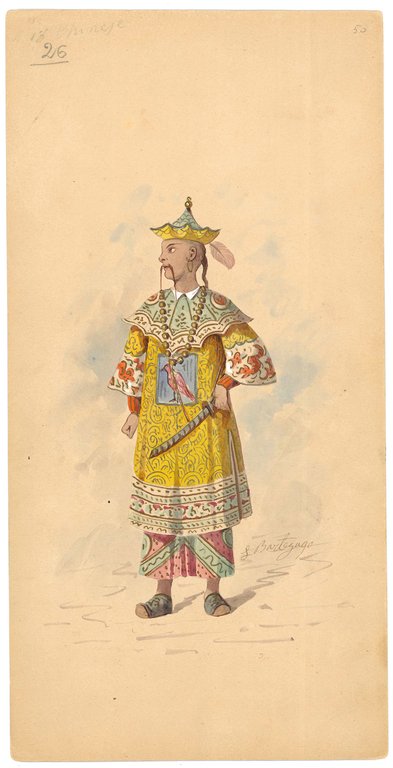 Collection of 105 watercolor drawings of ballet costumes. Milan, end …