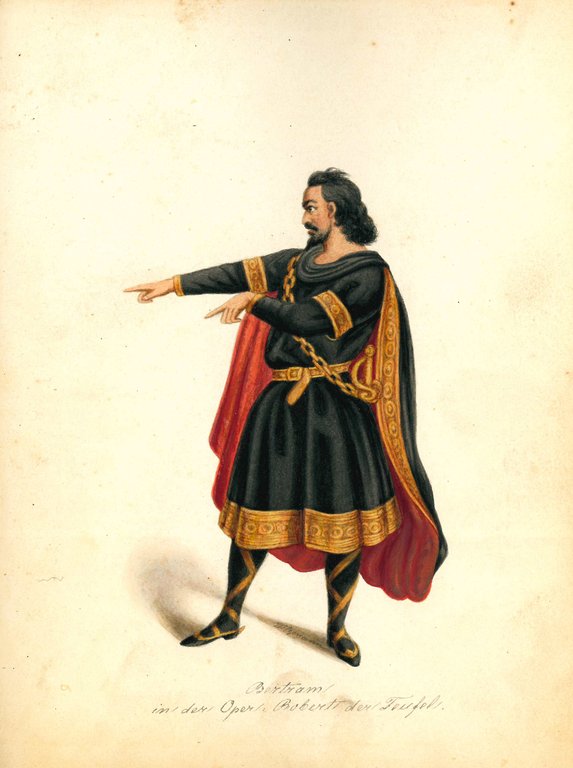 Collection of 70 watercolor drawings showing different theater costumes signed …