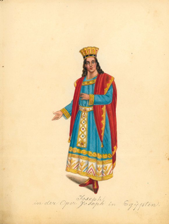 Collection of 70 watercolor drawings showing different theater costumes signed …
