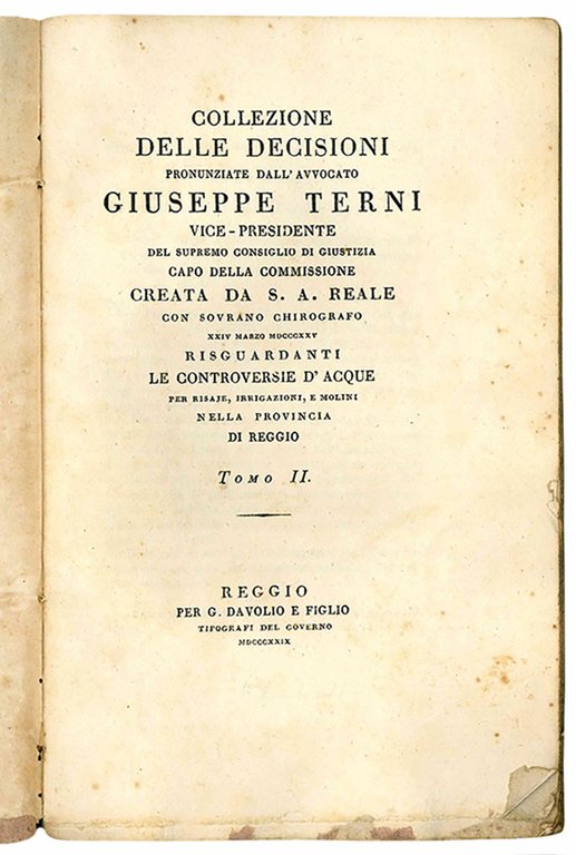 Collezione delle decisioni pronunziate dall'Avv. Giuseppe Terni vice-presidente del supremo …