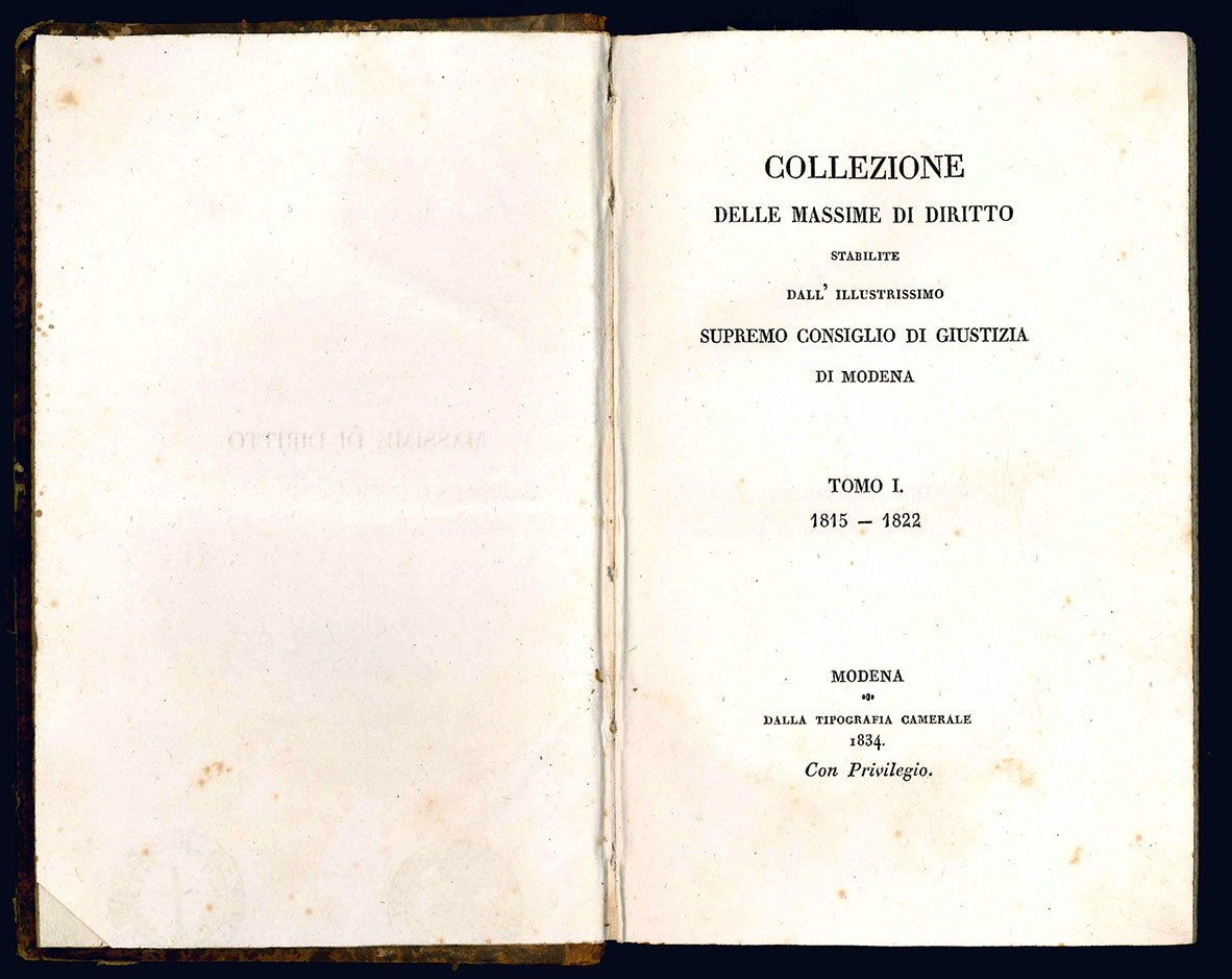 Collezione delle massime di diritto stabilite dall'illustrissimo Supremo Consiglio di …