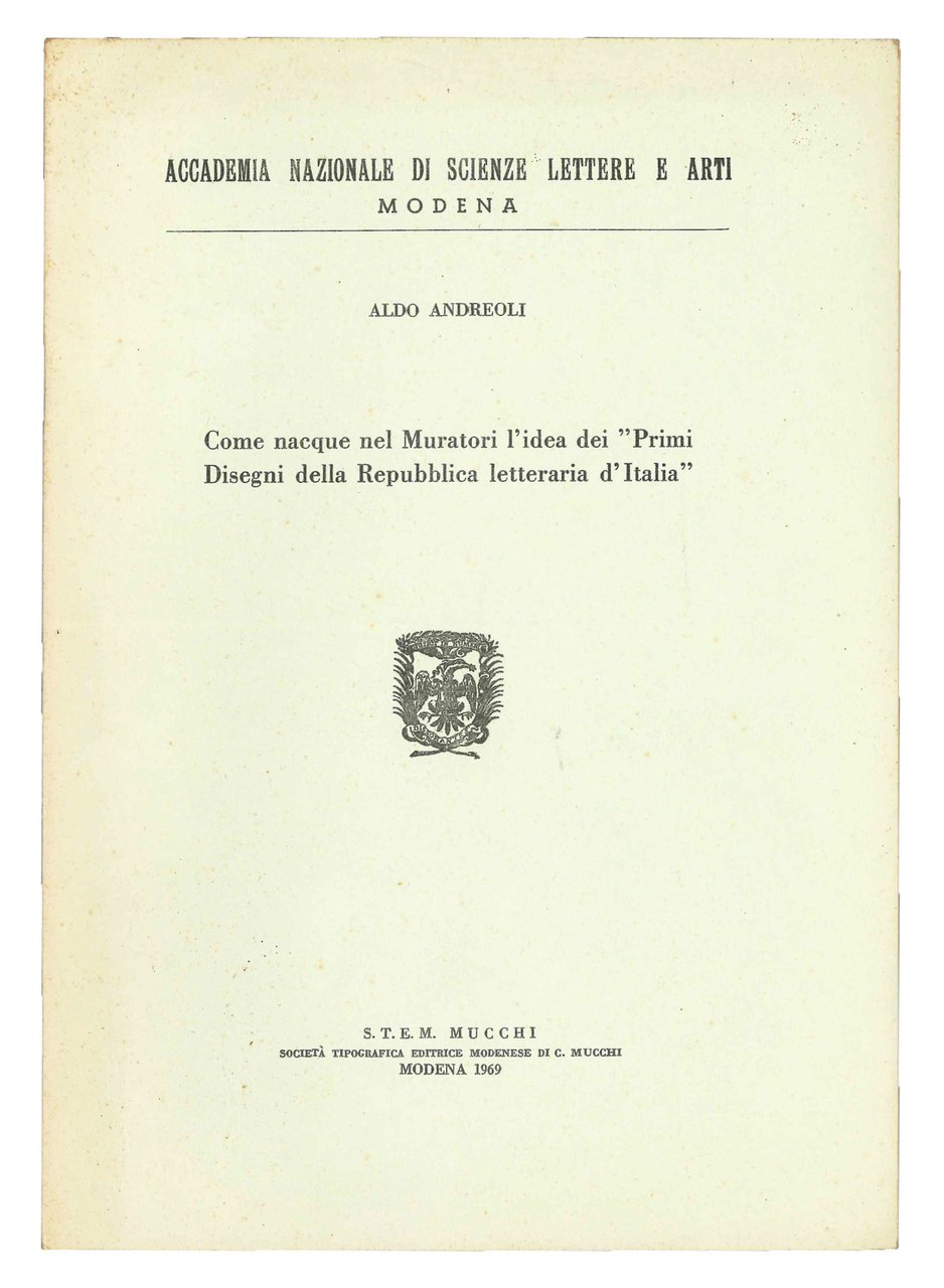 Come nacque nel Muratori l'idea dei Primi disegni della repubblica … | Immagine principale