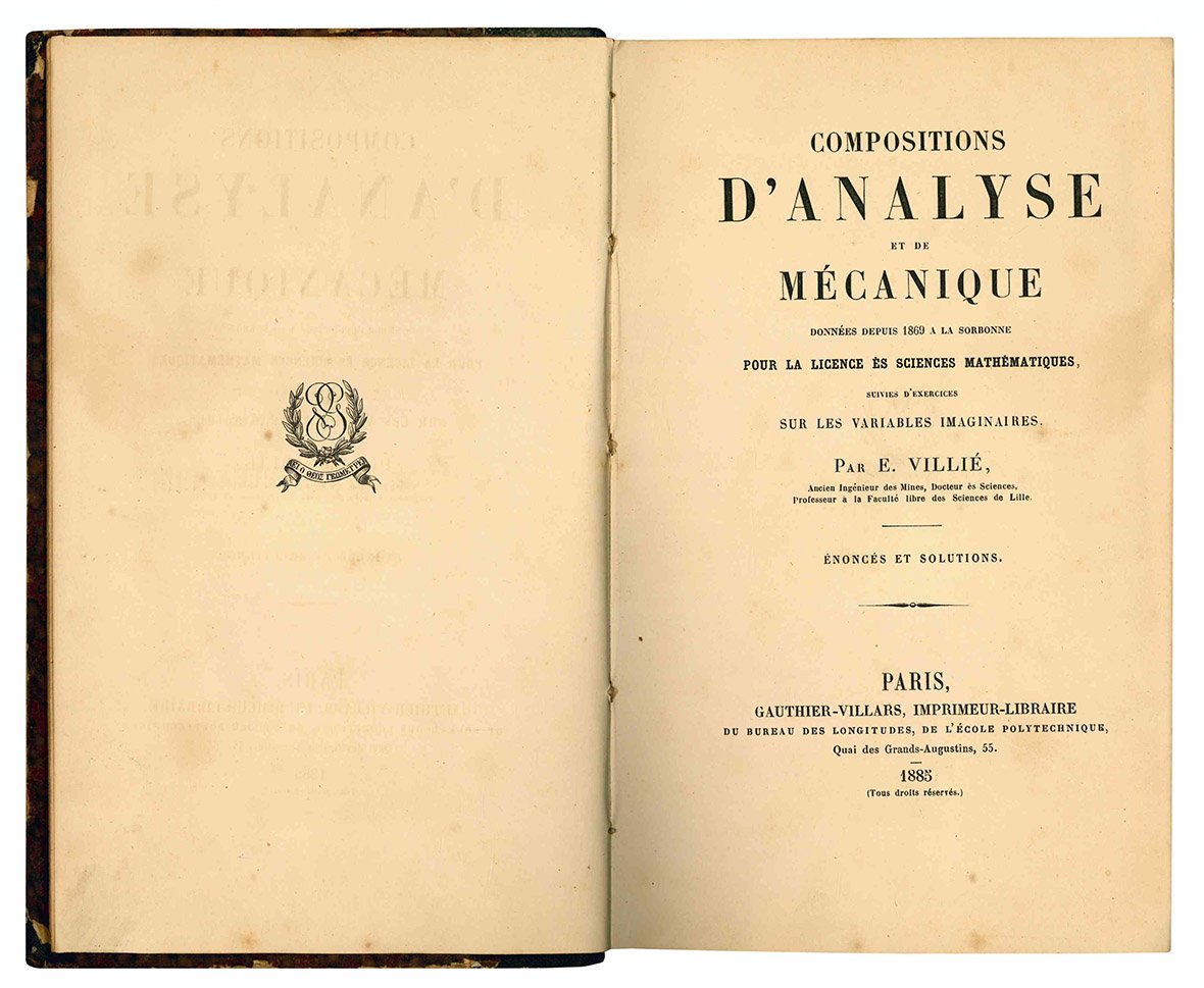 Compositions d'analyse et de mécanique données depuis 1869 a la …