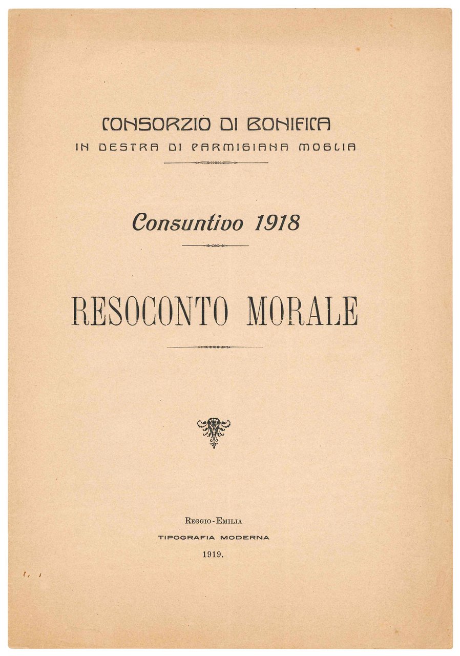 Consuntivo 1918. Resoconto morale. | Immagine principale