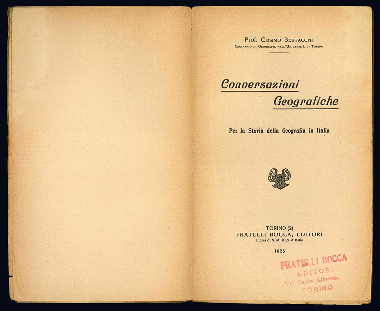 Conversazioni geografiche. Per la Storia della Geografia in Italia.