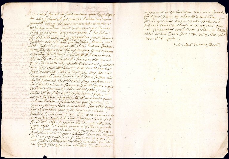 Copia di un documento legale in latino. 6 maggio 1529.