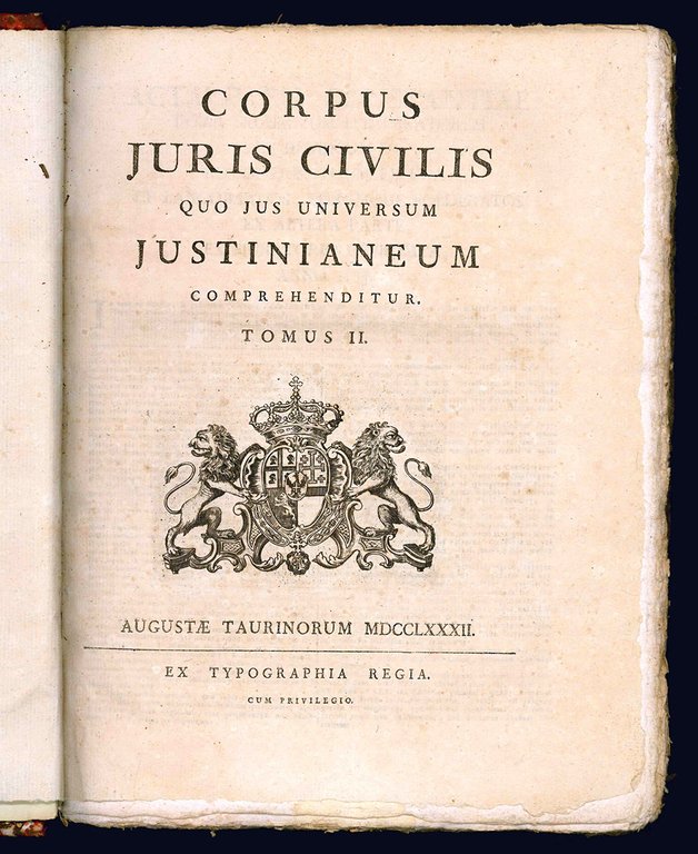 Corpus Juris Civilis quo jus universum Justinianeum comprehenditur. Tomus I …