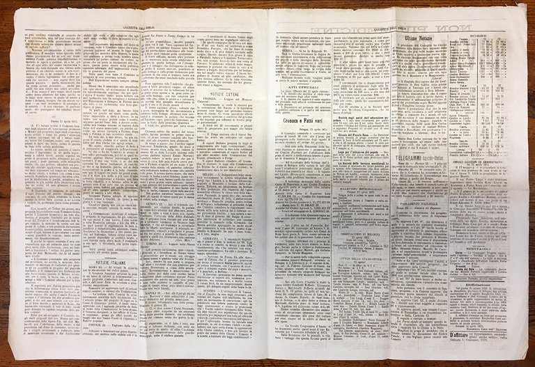 Corriere dell'Emilia (Mercordì 10 agosto 1864). Gazzetta dell'Emilia (Venerdì 23 …