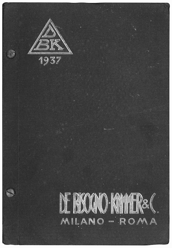 De Bisogno - Kammer &amp; C. Catalogo 1937.