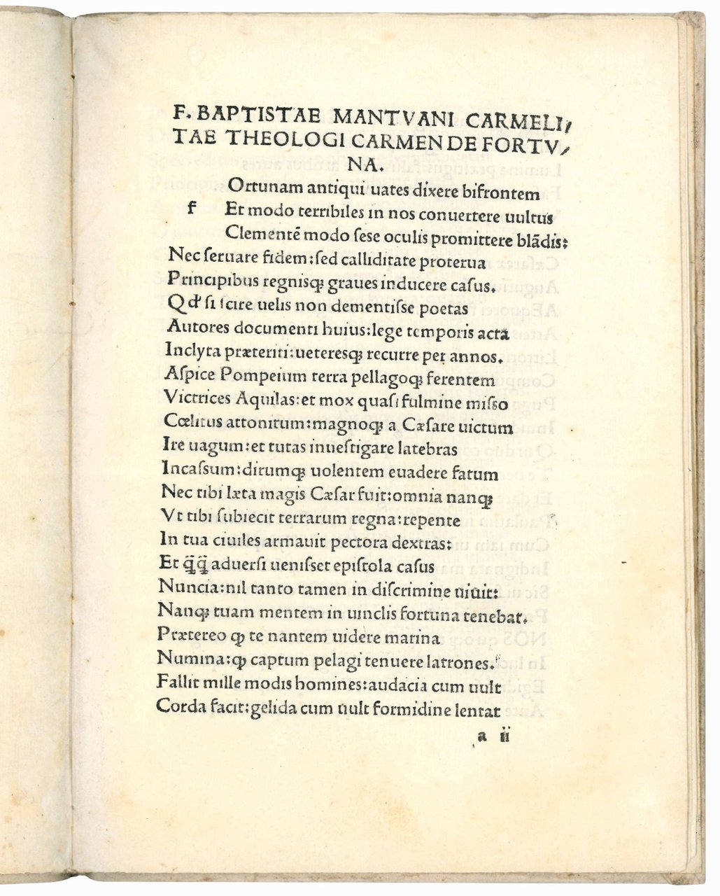 De fortuna. F. Mar. Mantuae