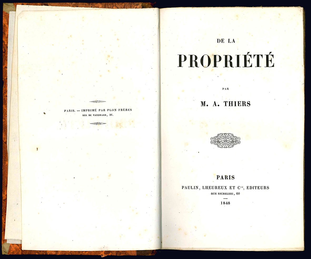 De la propriété par M. A.Thiers.
