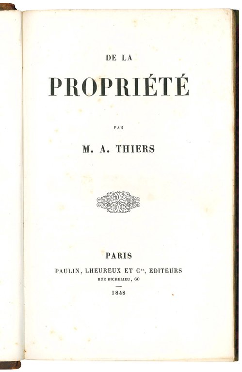 De la propriété par M. A.Thiers.