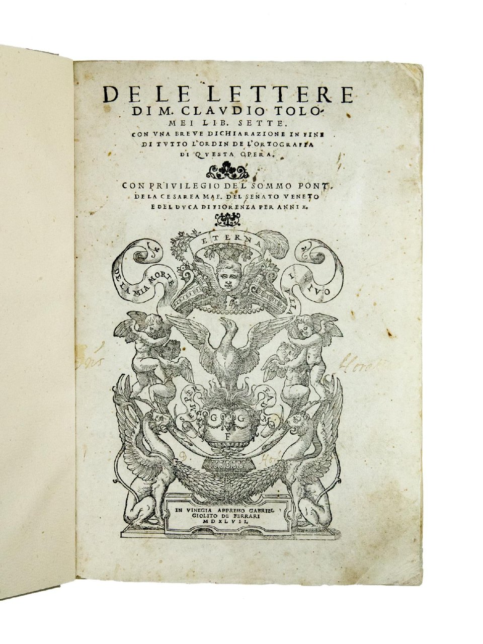 De le lettere [...] li. sette. Con una breve dichiaratione …