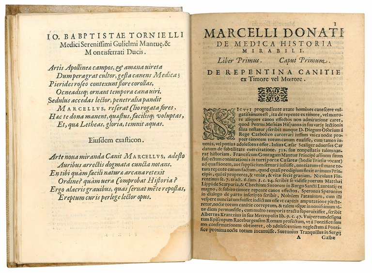 De medica historia mirabili libri sex. Marcello Donato serenissimi, Mantuae …