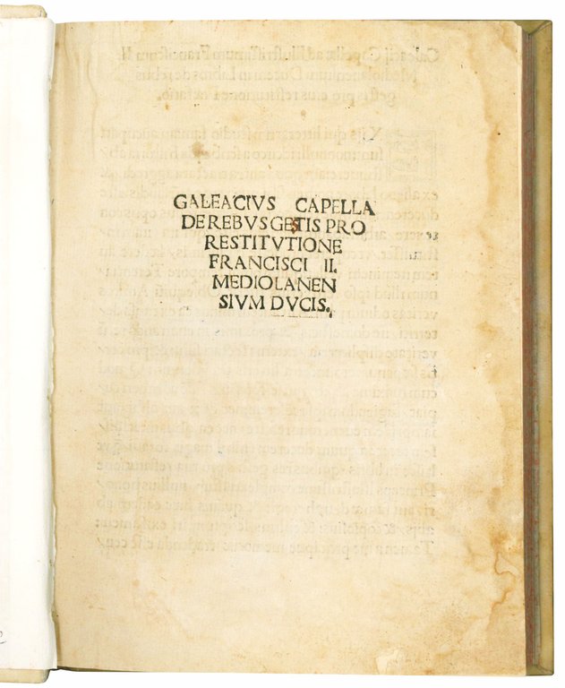 De rebus getis [sic] pro restitutione Francisci II. Mediolanensium ducis. …