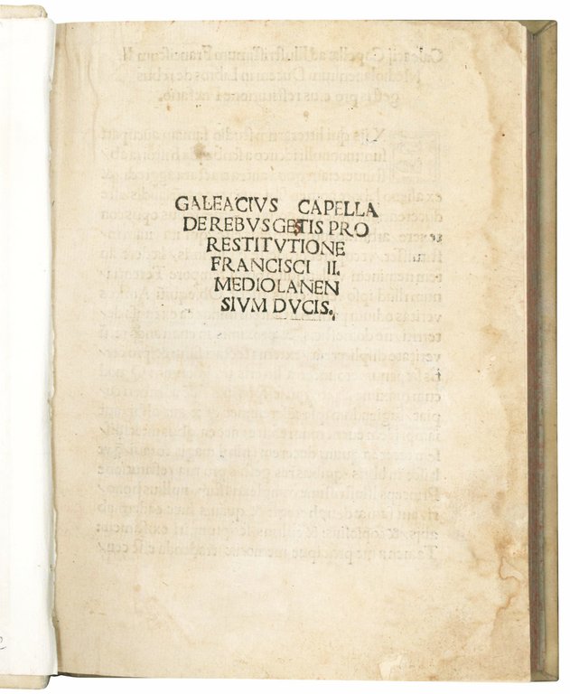 De rebus getis [sic] pro restitutione Francisci II. Mediolanensium ducis. …