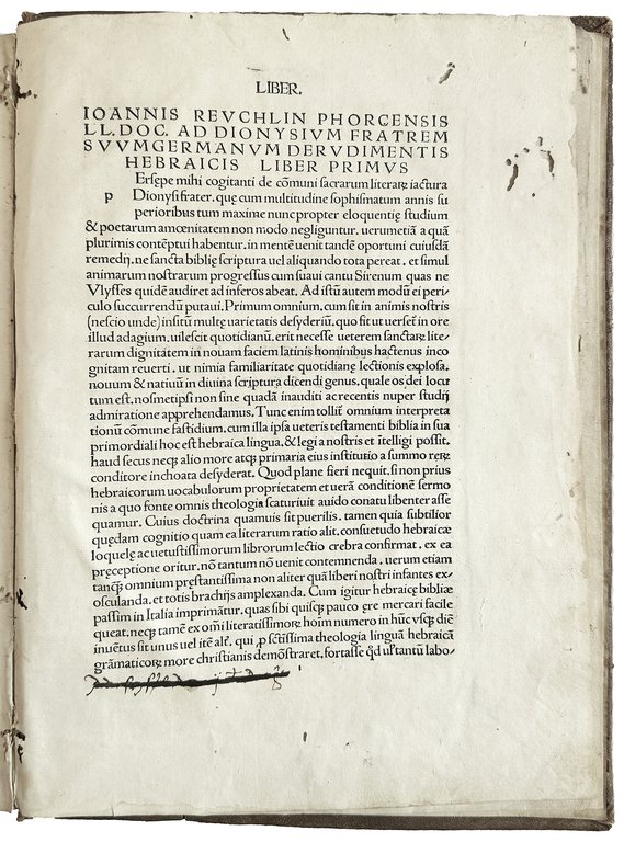 [...] De rudimentis hebraicis. Colophon: Phorce in aedib. Tho. Anshelmi …