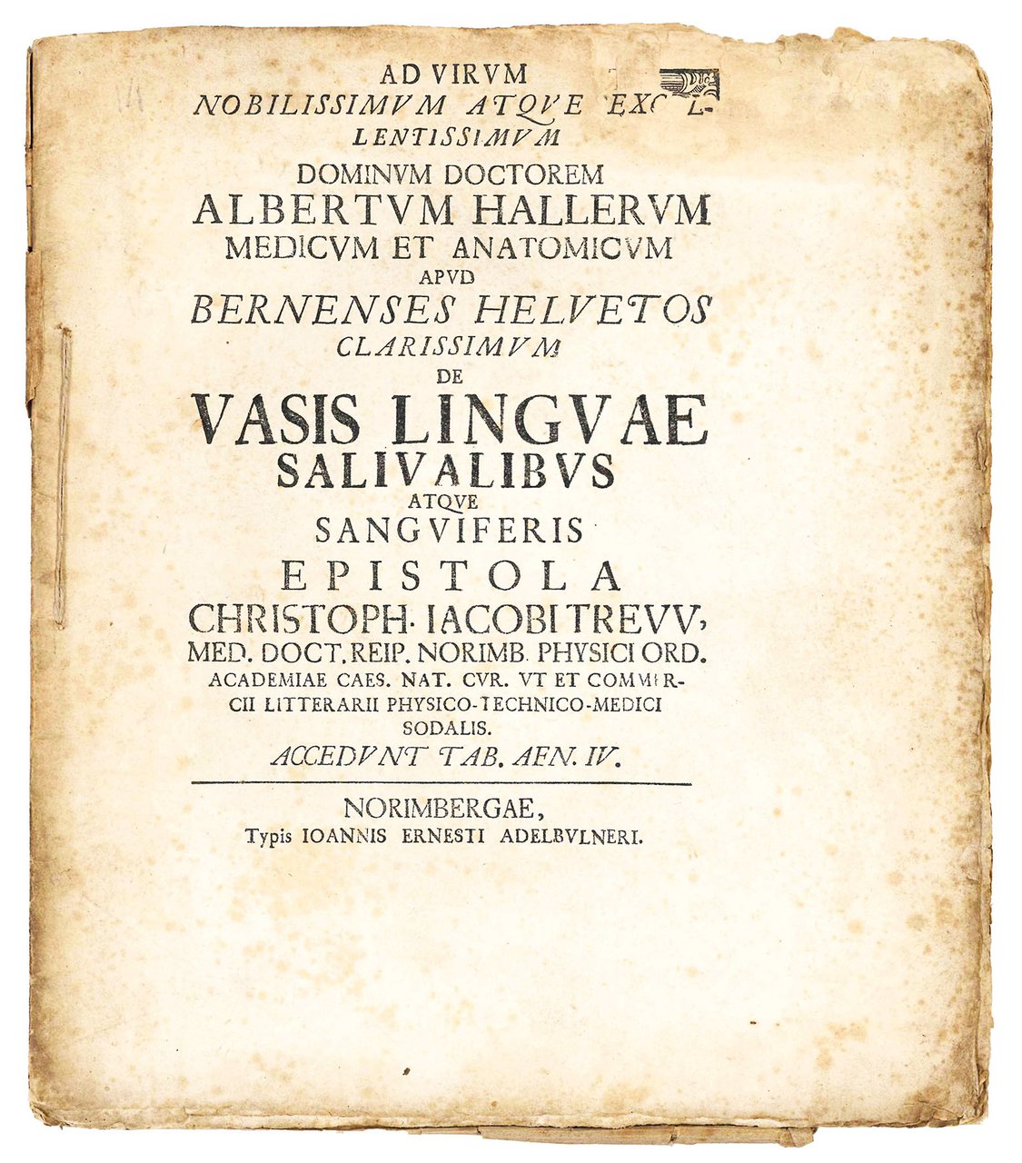De Vasis Linguae Salivabus atque sanguiferis epistola. | Immagine principale
