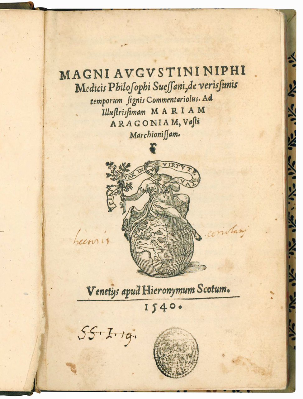 De verissimis temporum signis Commentariolus. Ad Ill.ssimam Mariam Aragoniam, Vasti …