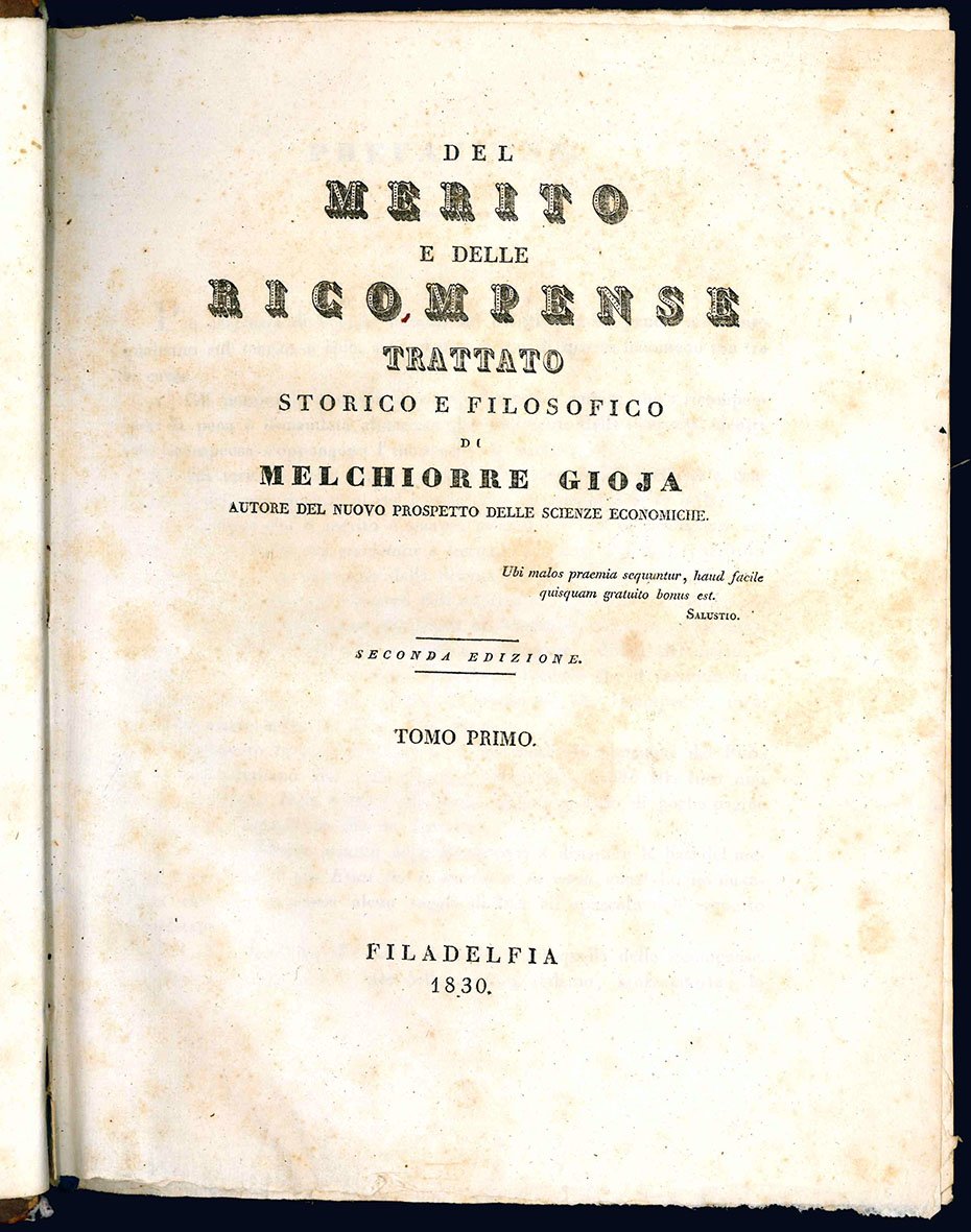 Del merito e delle ricompense. Trattato storico e filosofico di …