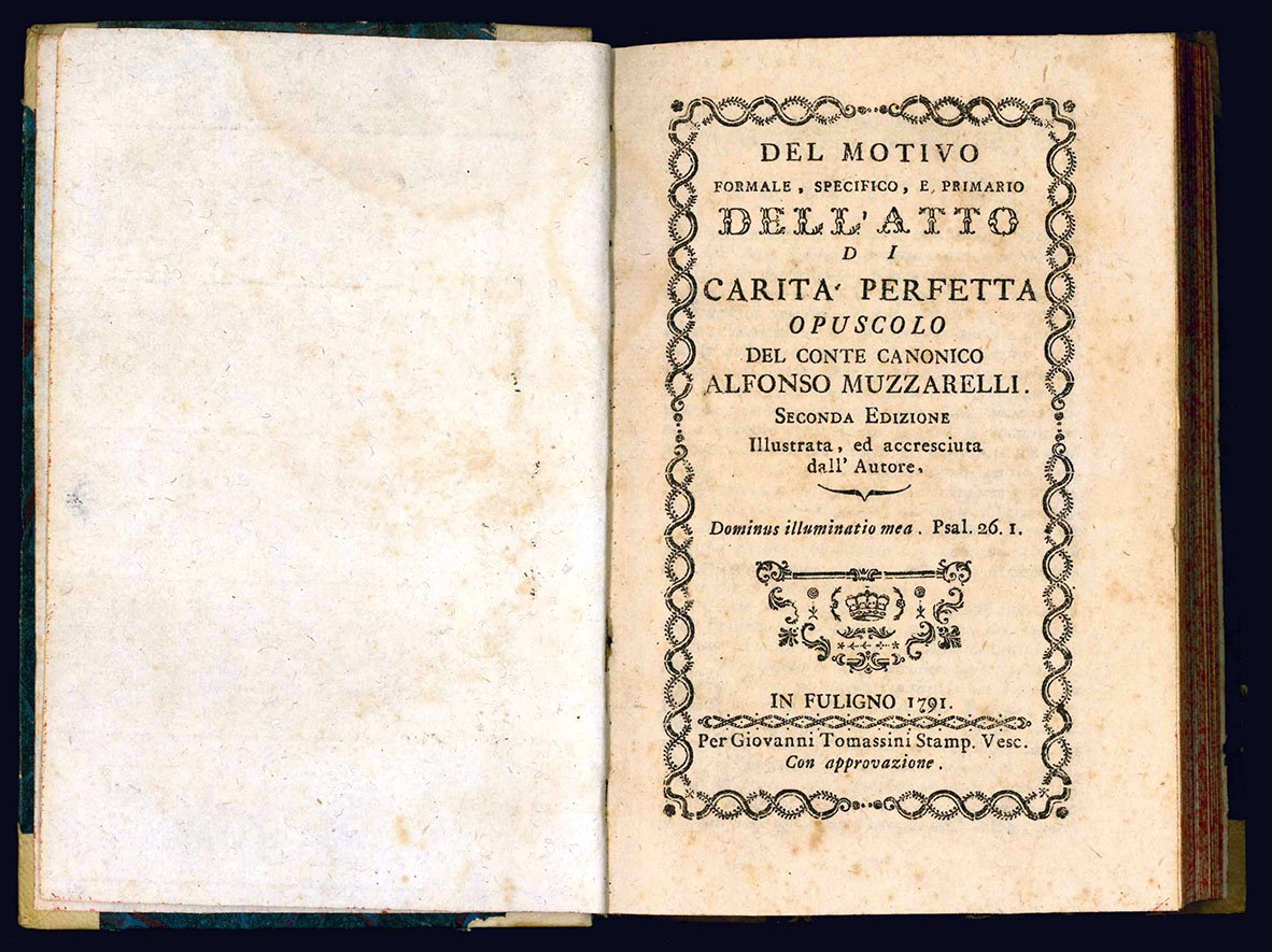 Del motivo formale, specifico e primario dell'atto di carità perfetta. …